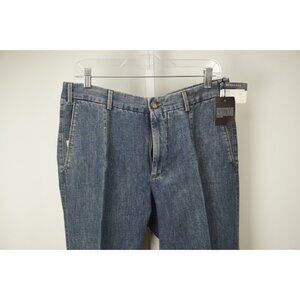 Burberry London Cotton Linen Mens Blue Jeans Sz 50 NEW